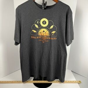 Dave Matthews Band 2023 Tour Shirt Double Sided Moon Sun Gray Size Large 22x28